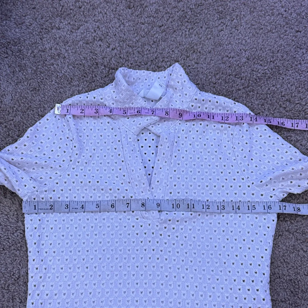 H&M Cream Eyelet Collared Cottage Blouse